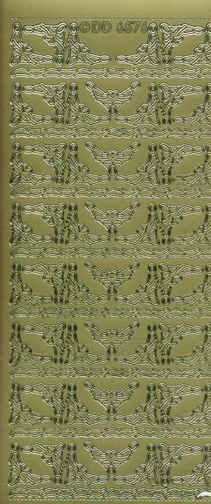 6576 - Hj�rner - stickers - guld